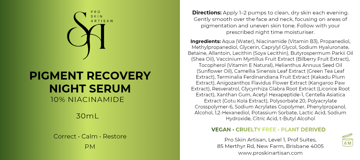 *NEW - Pigment Recovery Night Serum 30ml - 10% Niacinimide